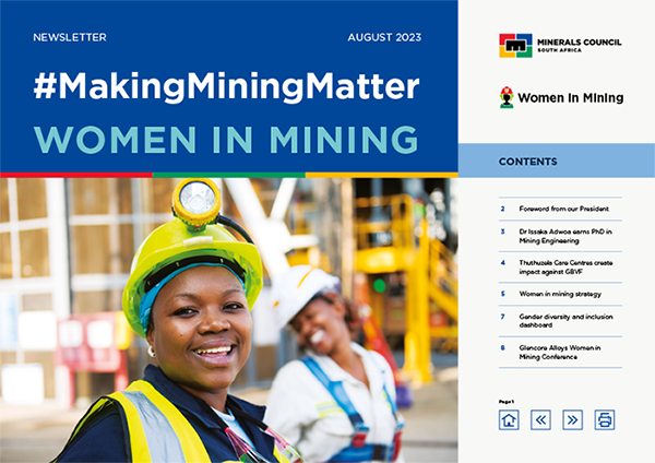 Women in Mining August 2023 newsletter [cover]