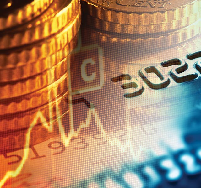 Credit cards and coins [stock image]