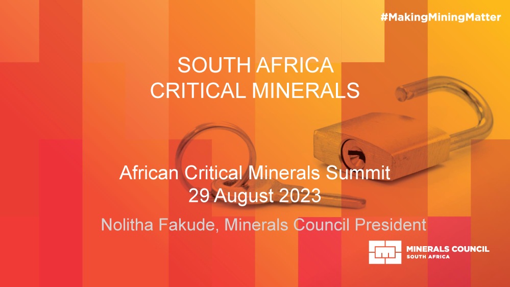Presentation: African Critical Minerals Summit 29 August 2023 [cover]