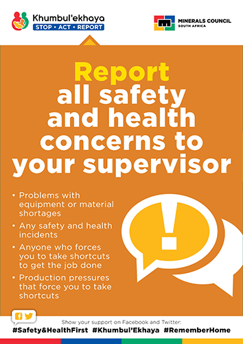 Report all safety and health concerns to your supervisor [cover]