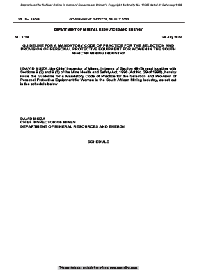 The Mine Health and Safety Council Guideline